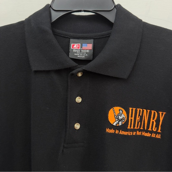 Henry Repeating Arms Logo Polo Bay Side Made in USA Men’s Medium - Picture 3 of 7